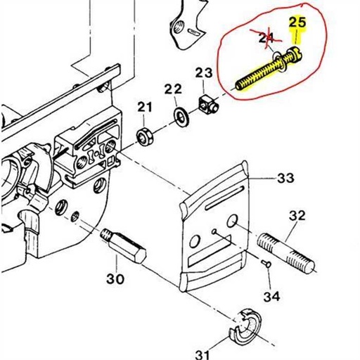 [901.506.554] Vis cylindrique Dolmar M6x55, 901506554, 901.506.554