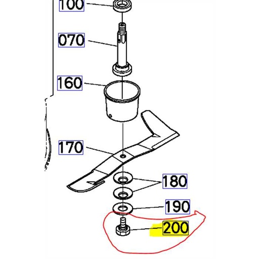 [K5411-71350] Vis de lame gauche KUBOTA GR1600, K541171350, K5411-7135-0