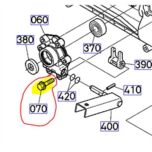 [01754-50830] Vis de couvercle prise de force KUBOTA GR2100 a la pièce, 0175450830, 01754-5083-0