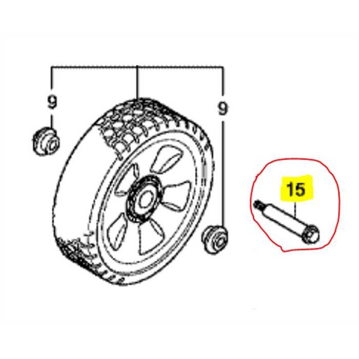 [90101-VG4-D00] Boulon arbre de roue avant HRs536-HRX537, 90101-VG4-D00