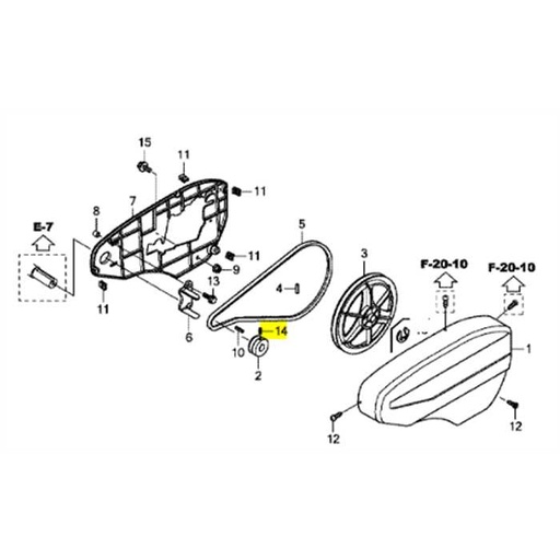 [11085] Vis pression de poulie motocul FG315-320, 80096-V40-003, PB11085