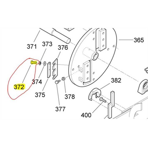 [H201-8075] Boulon de lame broyeur SCHLIESING MX200, M16X45, H2018075, DIN933M16X4510.9