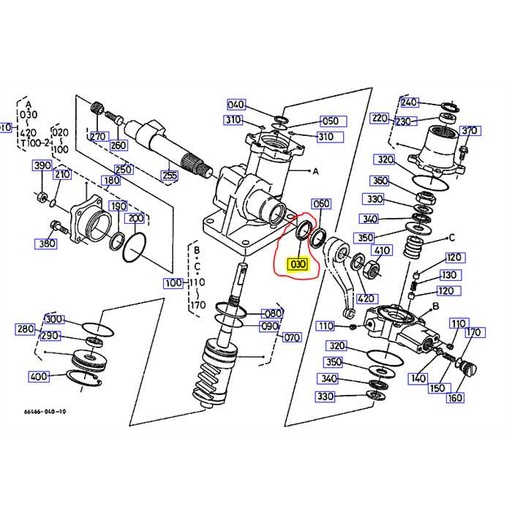 [37410-66130] Bourrage interieur de crémaillère de direction KUBOTA B1550HSt, 3741066130, 37410-6613-0