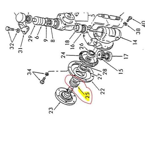 [S050609034] Bourrage sortie de pont avant ransomes ct318-ct320, 050609034, S050609034, M355514-3, M 35 55 14-3