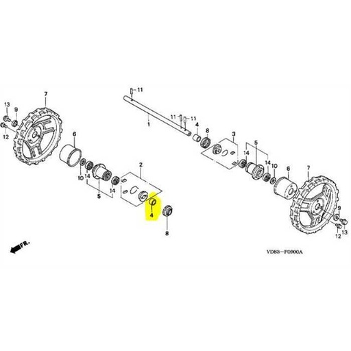 [42312-VD8-000] Buselure moyeu de roue Honda UM616, 42312 VD8 000, 42312VD8000