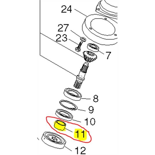 [AL3642760] Buselure épaisseur renvoi angle HONDA UMT20-24, 3642760, AL3642760