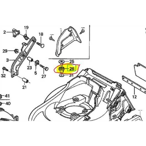 [91652-VE0-000] Buselure de support moteur HONDA HRB476-HRX476, 91652VE0000, 91652-VE0-000