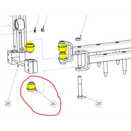 [BR 601 130 200] Silent-bloc articulation engazonneuse ELIET - 8 par machine BR601130200, BR 601 130 200, BR601130200, BR601 130 200