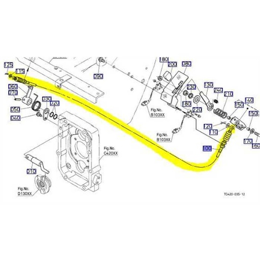 [TC429-24650] cable enclenchement de prise de force pdf kubota l1361hst, TC429-24650