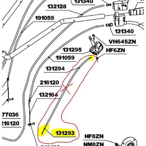 [RL131293] Cable de gaz rigide Roques et Lecoeur RL1400, RL131293, 131293, RL0308040056, 161342, RL161342