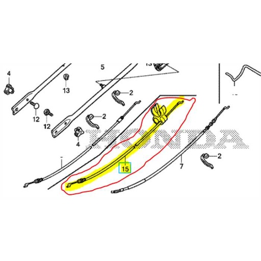 [54530-VH3-R11] Cable de frein moteur HONDA HRG466 nouveau modèle, 54530VH3R11, 54530-VH3-R11