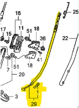 [54510-VA8-013] Cable de traction HONDA UM21-UM536, 54510-VA8-003