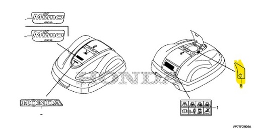 [87138-VP7-A00] Autocollant Hauteur de coupe Miimo 310-520, 87138-VP7-A00, 87138VP7A00