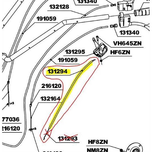 [RL131294] Cable de gaz gaine seule Roques et Lecoeur RL1400, RL131294, 131294, RL0308080009