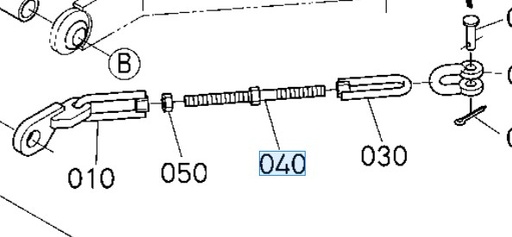 [K2683-38330] Vis filetée bras tendeur KUBOTA BX2350-BX261, K2683-38330, K268338330