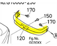 [K1253-54410] Calandre de capot KUBOTA GR1600-GR2100-GR2120, K125354410, K1253-5441-0